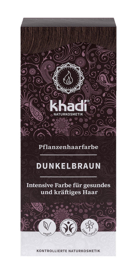 khadi Pflanzenhaarfarbe Dunkelbraun Bio 100g