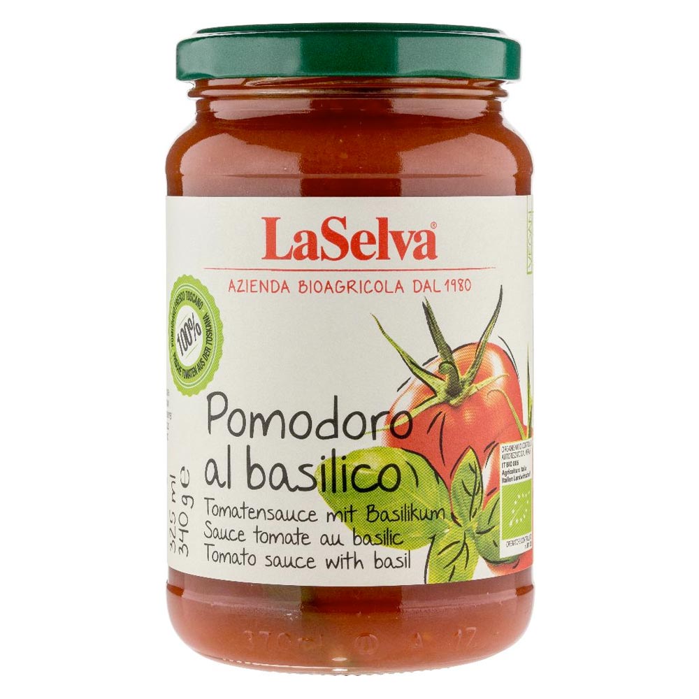 LaSelva Tomate natur mit Basilikum 340 g Bio