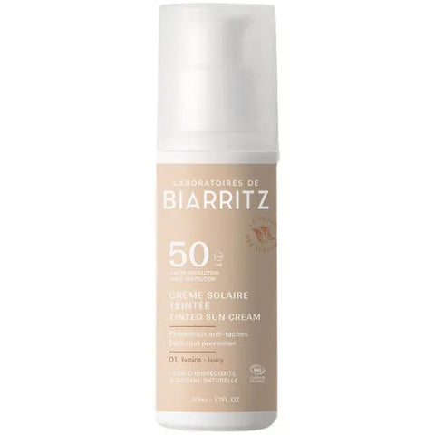 Laboratoires de Biarritz Getönte Sonnencreme wasserfest LSF 50 Elfenbein Bio 50ml