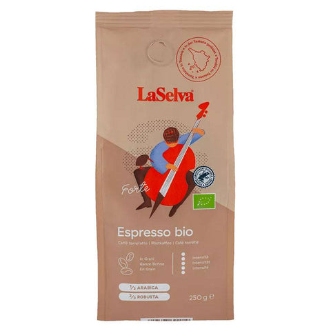 LaSelva Espresso Forte ganze Bohne 30% Arabica, 70% Robusta 1 kg Bio