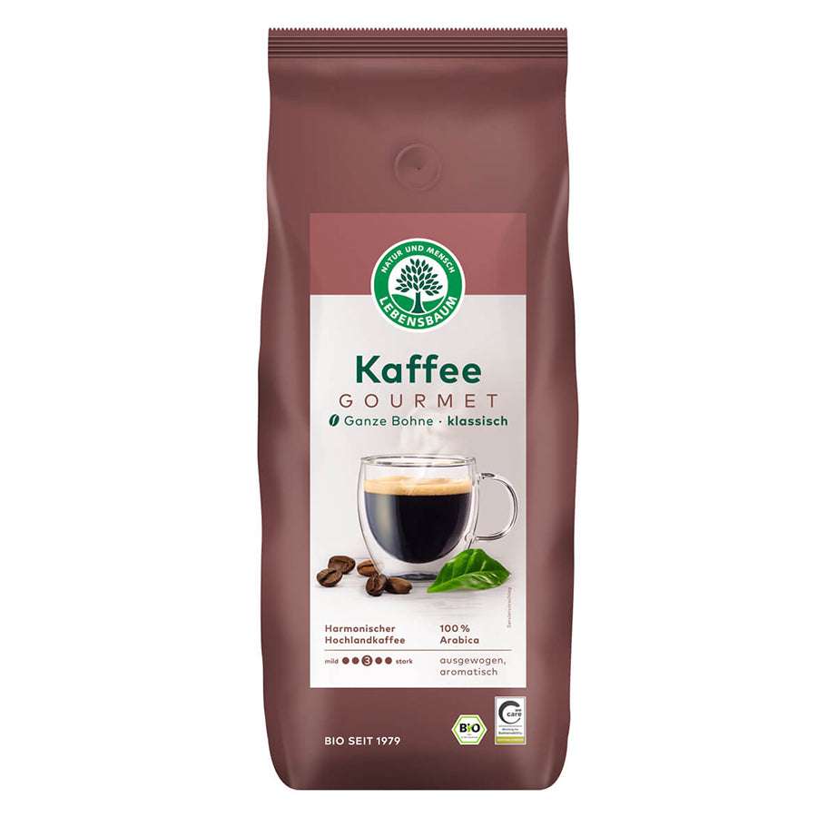 Lebensbaum Bio Gourmet Kaffee Bohnen 1kg - HARMONISCHER HOCHLANDKAFFEE