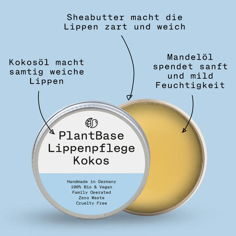 PlantBase Lip Care in a Jar Coconut Organic 10g