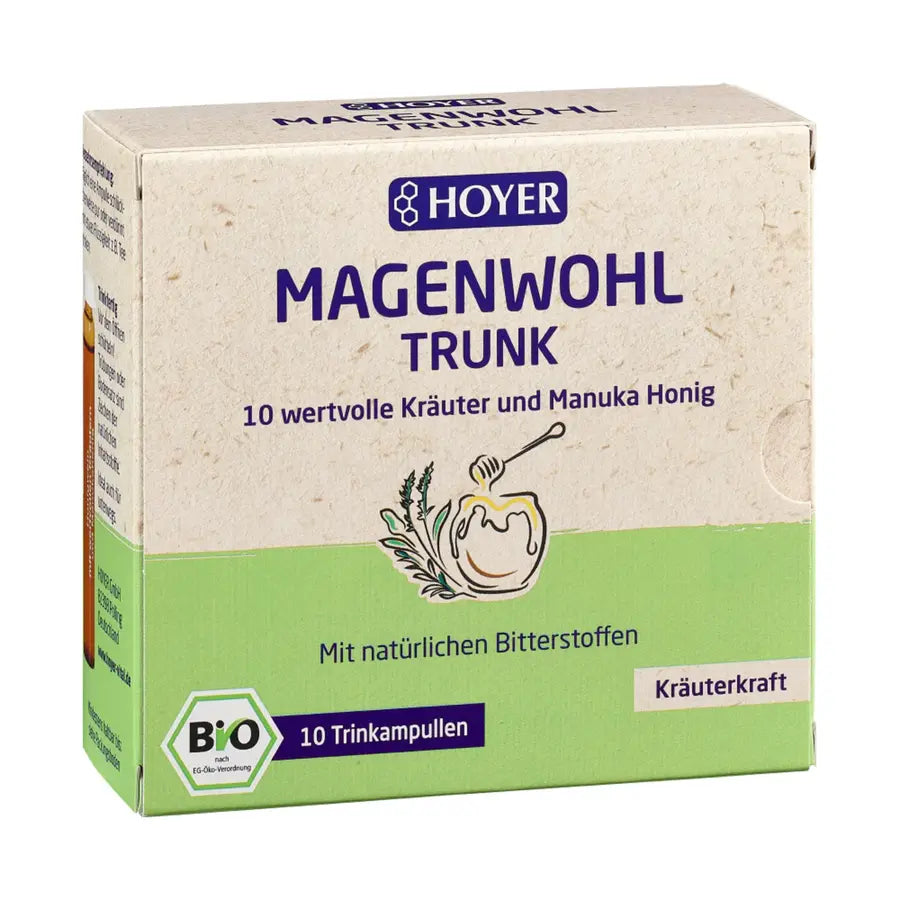 Hoyer Magenwohl Trunk 10 wertvolle Kräuter und Manuka Honig Bio 10x10ml