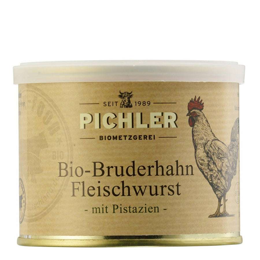 Bio-Bruderhahn Fleischwurst "Pistazie"