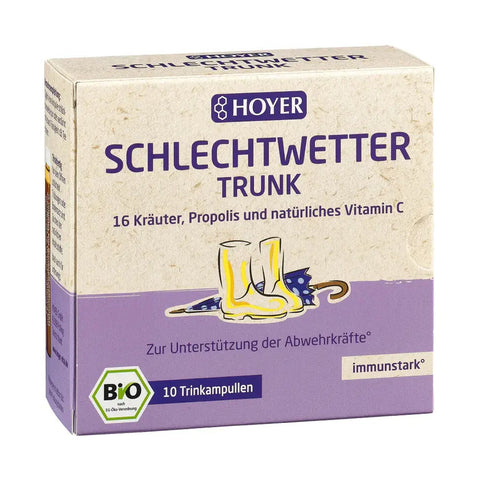 Hoyer Bad Weather Tonic Organic - 16 Herbs, Propolis & Vitamin C, 10x10ml