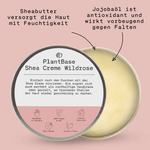 PlantBase Shea Cream Wild Rose 50ml