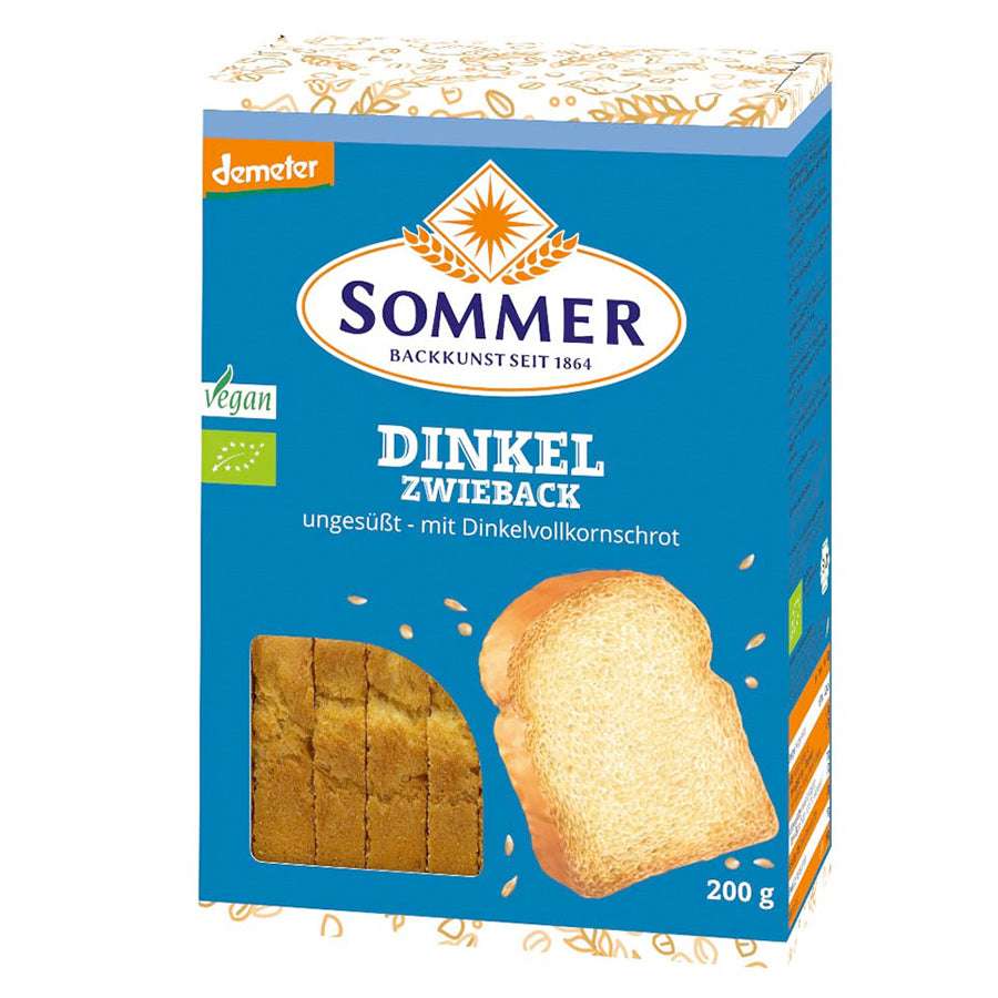 Sommer Dinkel Zwieback ungesüßt (vegan) Bio