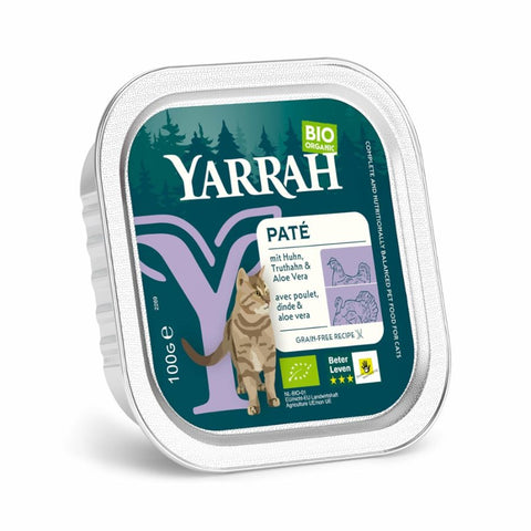 Yarrah Bio Katzenfutter Wellnesspaté Huhn & Truthahn mit Aloe Vera