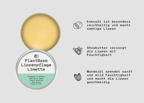 PlantBase Lip Care in a Jar Lime Organic 10g