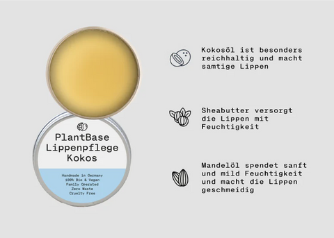 PlantBase Lip Care in a Jar Coconut Organic 10g