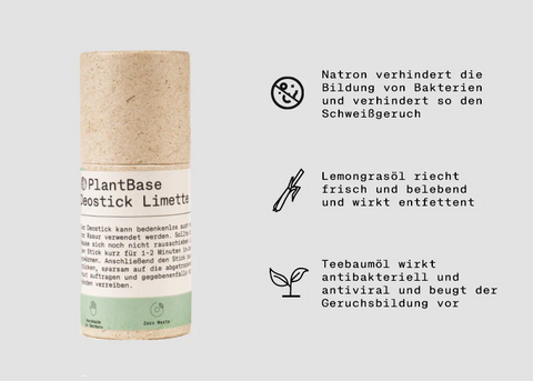 PlantBase deodorant stick lime organic 50g
