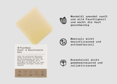 PlantBase Dusch- & Gesichtsseife Salz 100g