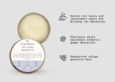 PlantBase Deodorant Cream Bergamot Organic 50ml