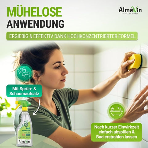 AlmaWin bathroom cleaner fresh mint with sprayer 500ml bio