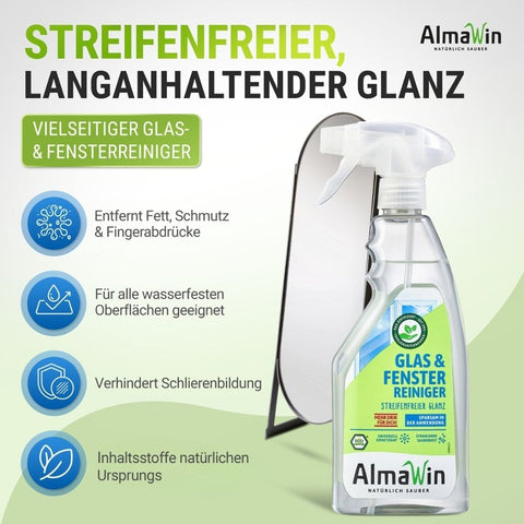 AlmaWin glass &amp; window sprayer 500ml organic