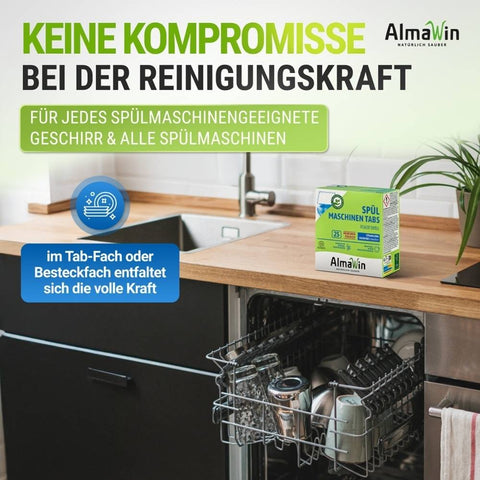 AlmaWin dishwasher tabs 25 pieces organic