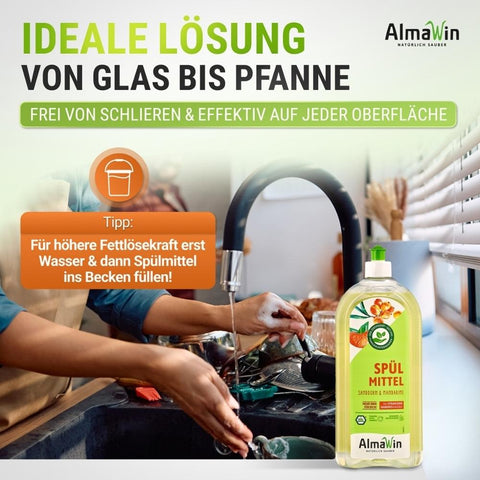 AlmaWin Dish Soap 1L Sea Buckthorn Mandarin Scent