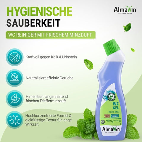 AlmaWin WC Gel Fresh Mint 750 ml Organic 