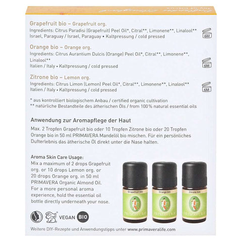 Primavera Gift Set Fragrant Citrus Happiness Organic 3x5ml