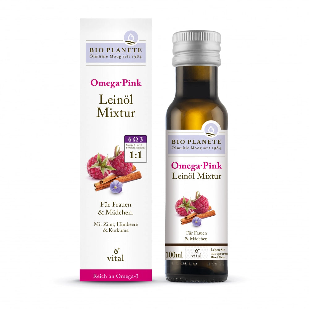 BIO PLANÈTE  Vital-Öl Omega Pink Leinöl-Mixtur Bio 100ml