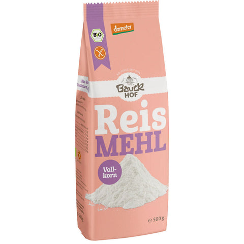 Bauck Mühle Wholegrain Rice Flour 500g Demeter - gluten-free