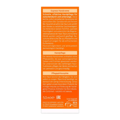 WELEDA Sea Buckthorn Express Hand Cream Organic 50ml