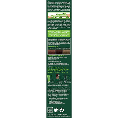 Logona Plants - Hair Color Cream 230 Chestnut Brown Organic 150ml