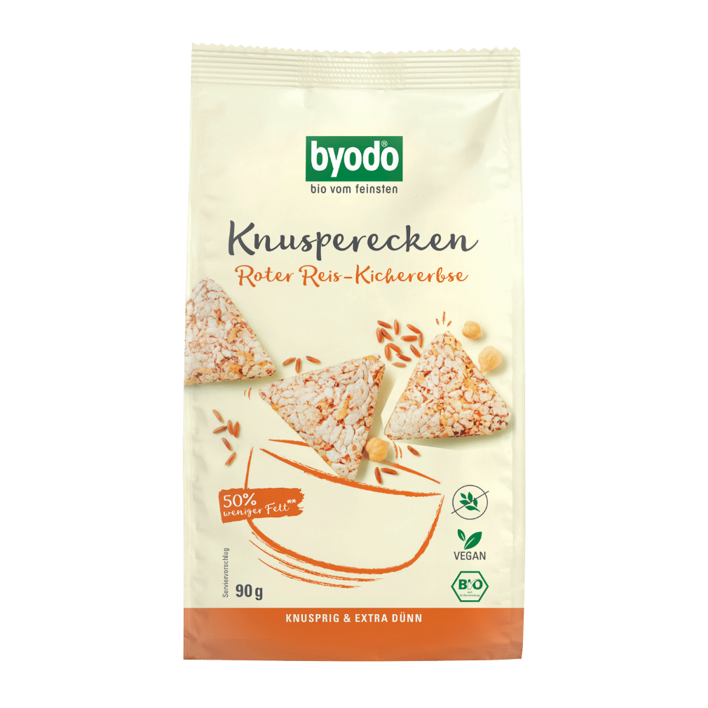 BYODO Knusperecken Roter Reis-Kichererbse (90 g)
