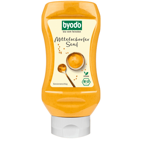 BYODO Mittelscharfer Senf in der PET-Flasche (300 ml) Bio