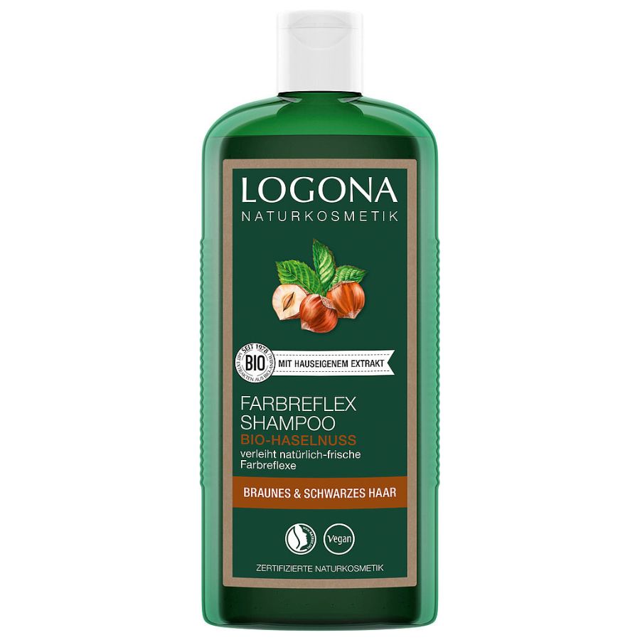 Logona Farbreflex Shampoo Braun-Schwarz Bio-Haselnuss, 250ml