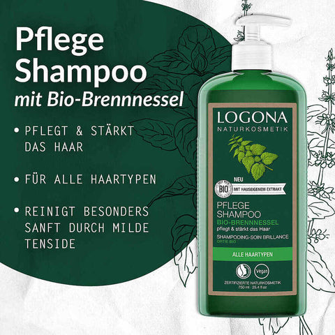 Logona Care Shampoo Organic Nettle, 250ml