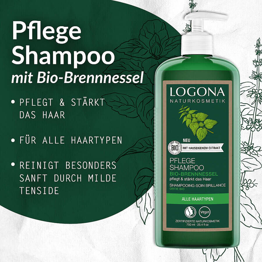 Logona Pflege Shampoo BIO-Brennnessel, 500ml