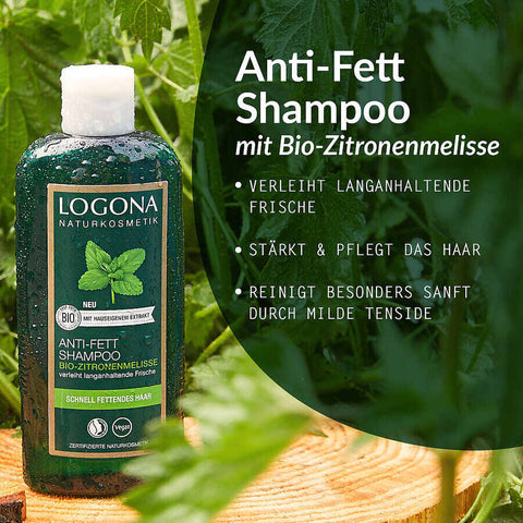 Logona Anti-Fat Shampoo Organic Lemon Balm, 250ml