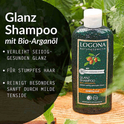 Logona Shine Shampoo Organic Argan Oil, 250ml