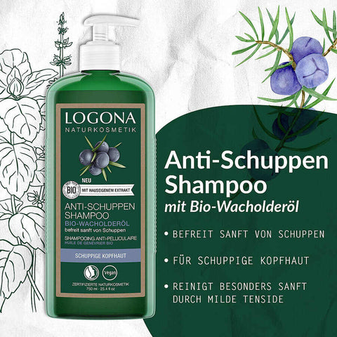 Logona Anti Dandruff Shampoo Organic Juniper Oil, 250ml