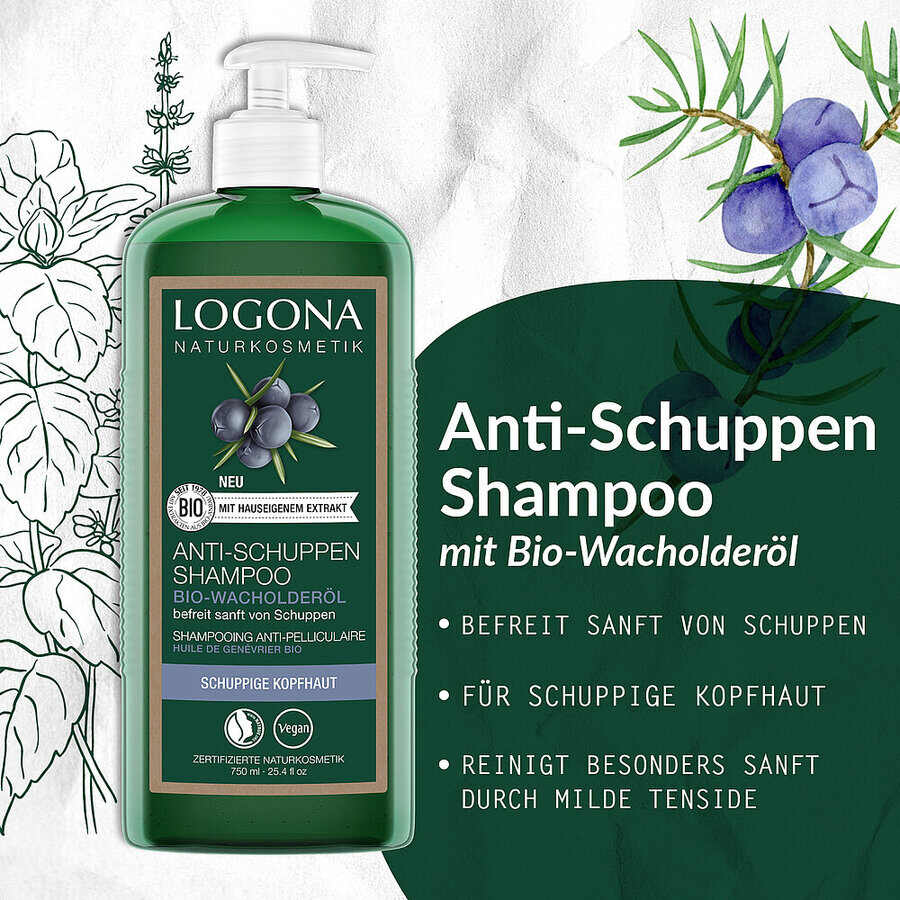 Logona Anti Schuppen Shampoo Bio-Wacholderöl, 250ml