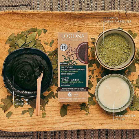 Logona Nourishing Plant Hair Color Powder Chocolate Brown Organic, 100g