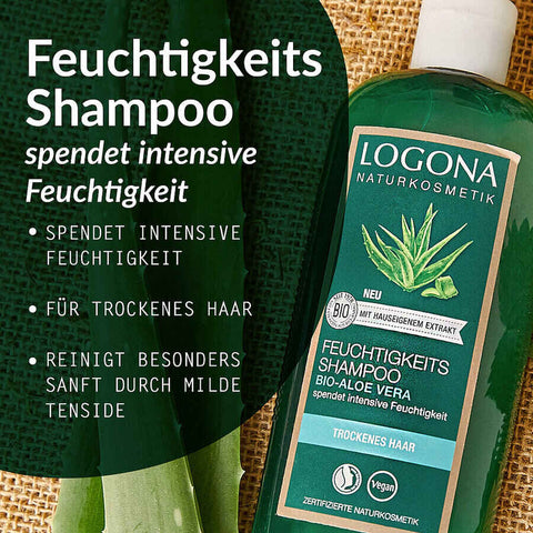 Logona Moisturizing Shampoo Organic Aloe Vera, 250 ml