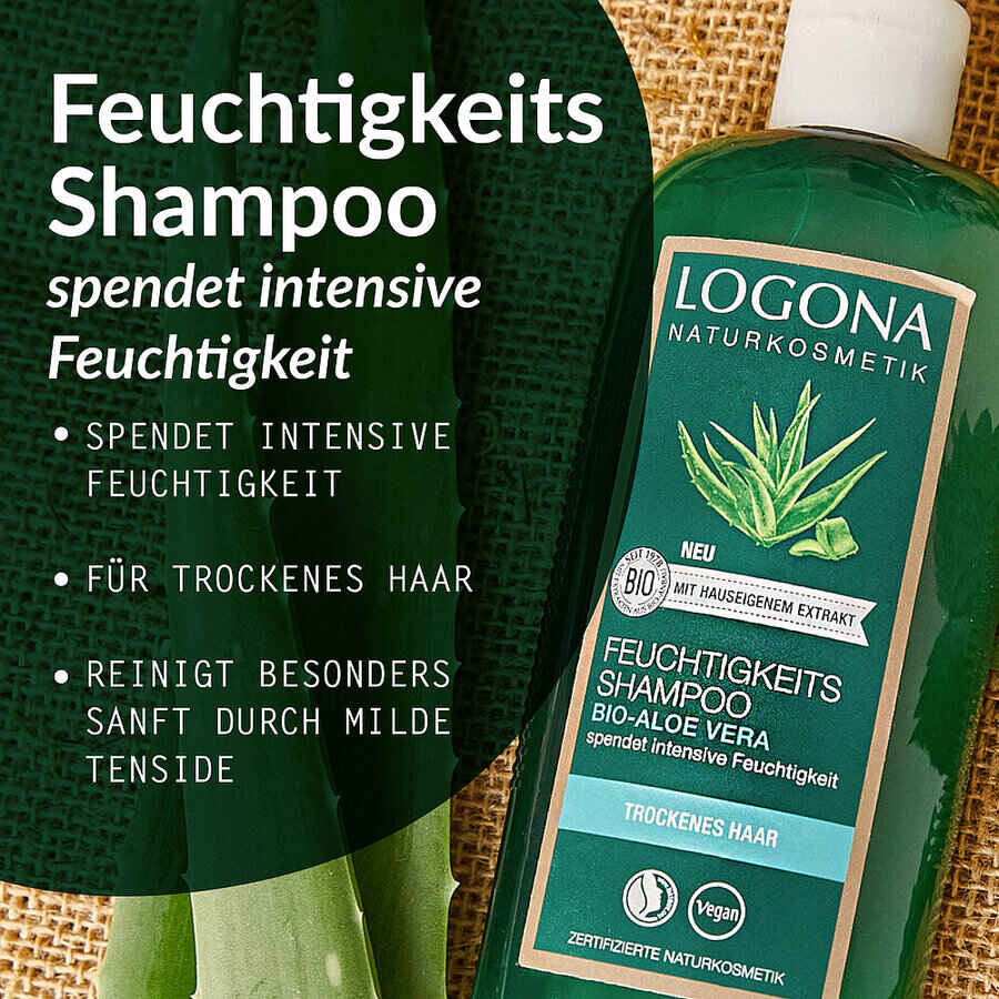 Logona Feuchtigkeits-Shampoo Bio-Aloe-Vera, 250 ml