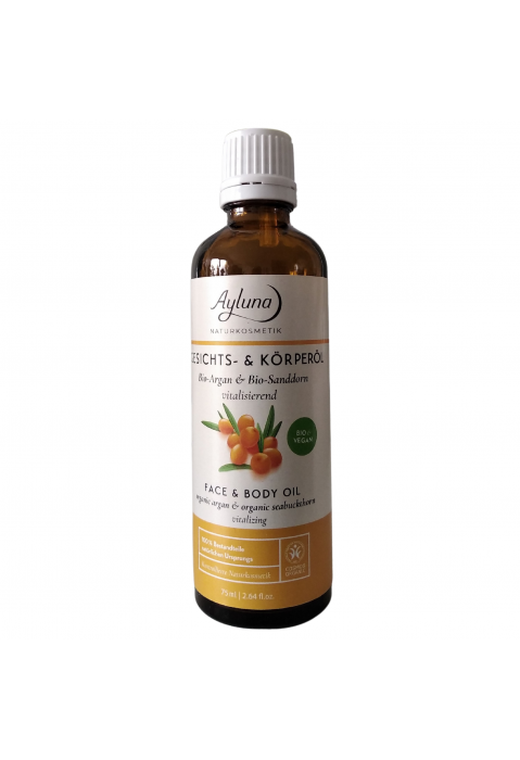 Ayluna Face &amp; Body Oil Organic Argan &amp; Organic Sea Buckthorn Vitalizing Organic 75ml 