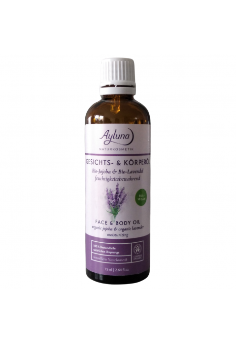 Ayluna Organic Face & Body Oil – Jojoba & Lavender, Organic 75ml