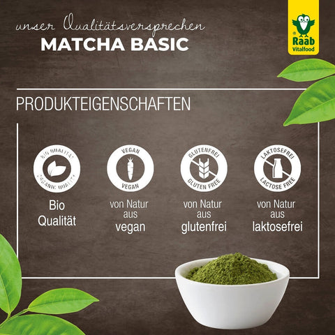Raab Vitalfood Matcha Basic Grünteepulver Dose Bio 100g