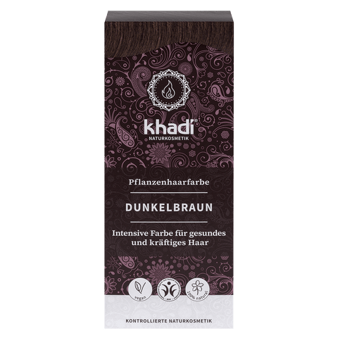khadi Pflanzenhaarfarbe Dunkelbraun Bio 100g