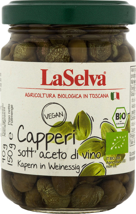 LaSelva Capers in Wine Vinegar 150 g Organic