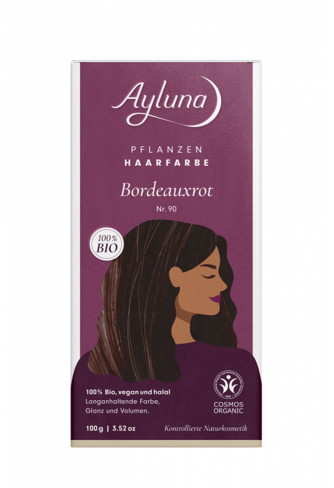 Ayluna Herbal Hair Color Bordeaux Red No. 90 Organic 100g 