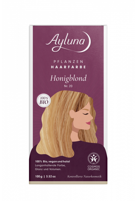 Ayluna Herbal Hair Color Honey Blonde No. 20 Organic 100g 