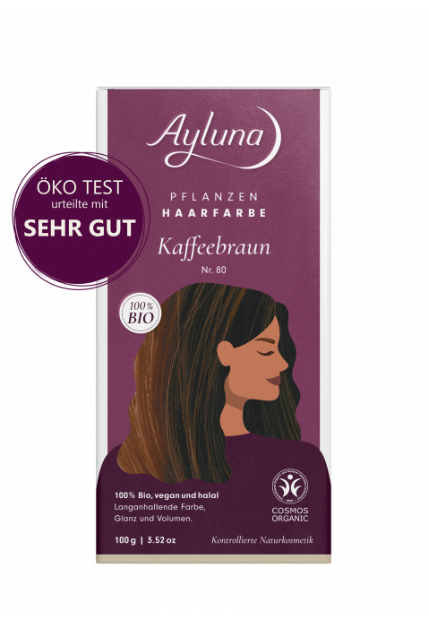 Ayluna Herbal Hair Color Coffee Brown No. 80 Organic 100g 