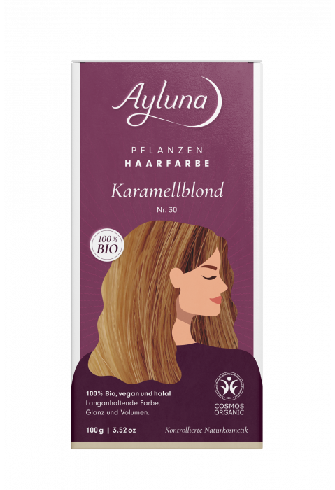 Ayluna Herbal Hair Color Caramel Blonde No. 30 Organic 100g 