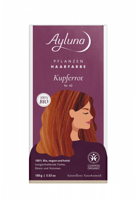 Ayluna Herbal Hair Color Copper Red No. 40 Organic 100g 