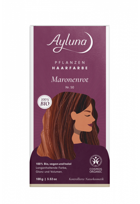 Ayluna Herbal Hair Color Chestnut Red No. 50 Organic 100g 